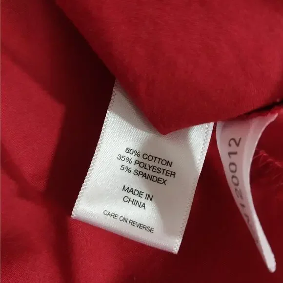 NEW YORK & CO.! ROUGE RED COTTON BLEND JEWELED COLLAR BUTTON FRONT BLOUSE! SZ XL - Picture 9 of 10